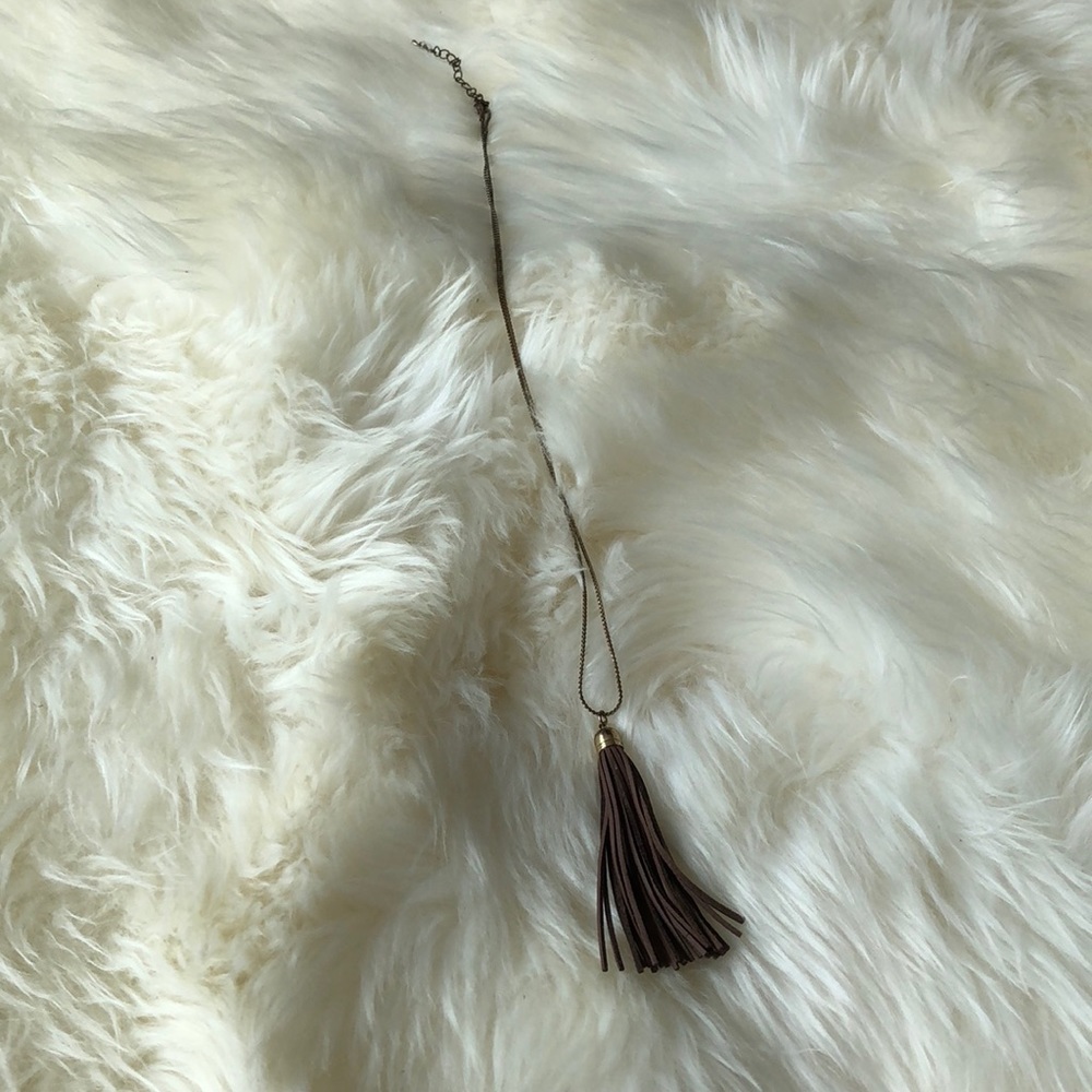 Brown and Gold Tassel Necklace